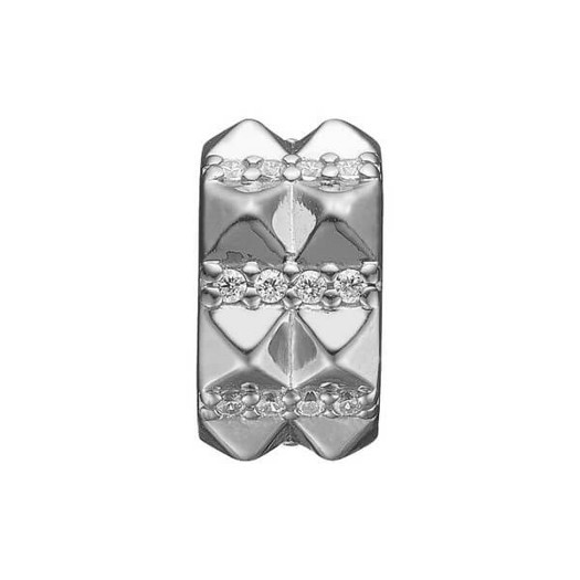 Billede af STORY sølv charm - Rund med zirkonia